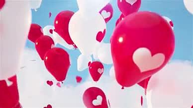 唯美浪漫情人节告白气球ae模板视频的预览图